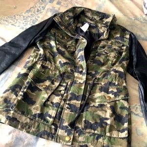 Camo faux leather jacket